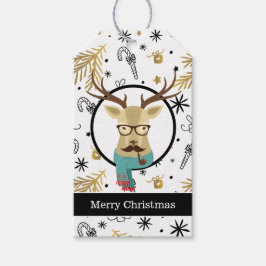 Etiqueta Para Presente Hipster Deer Christmas