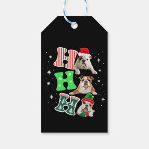 Etiqueta Para Presente Ho Ho Ho Bulldog Inglês Papai Noel Rena Natal