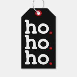 Etiqueta Para Presente Ho. Ho. Ho. Chic Black, White & Red Christmas Tag