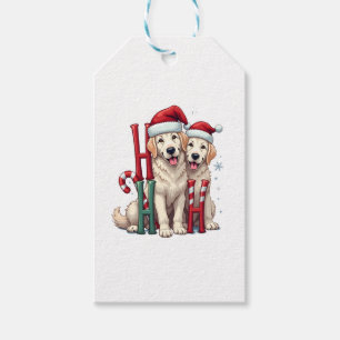Etiqueta Para Presente Ho Ho Ho Grande Amante de Cães Pirenéus Natal Papa