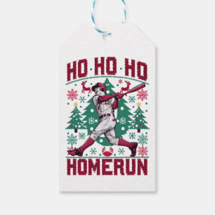 Etiqueta Para Presente Ho Homerun Baseball Febre Suéter de Natal Feio