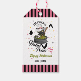 Etiqueta Para Presente Hocus Pocus Witch Cat Happy Halloween