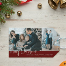 Holiday Felry Christmas Script 2 Photo Collage Red