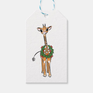 Etiqueta Para Presente Holiday Giraffe