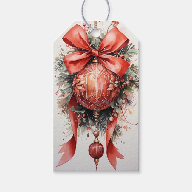 Etiqueta Para Presente Holiday Harmony: Uma Fusão Vermelha e Verde (Frente)