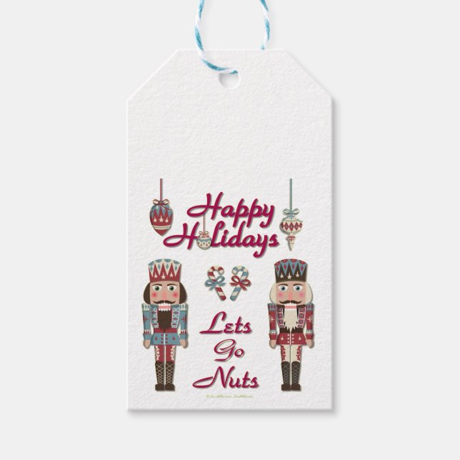 Etiqueta Para Presente Holiday Nutcracker deixa Loucos irem (Frente)