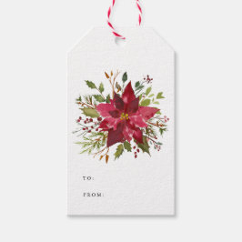 Etiqueta Para Presente Holiday Poinsettia Winter