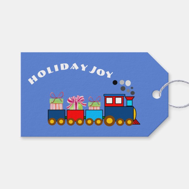 Etiqueta Para Presente Holiday Train With Gifts (Frente (horizontal))