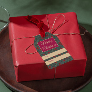Etiqueta Para Presente Holly Berries Christmas