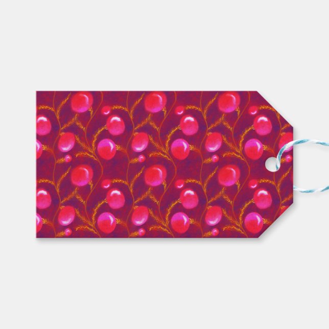 Etiqueta Para Presente Holly e Enfeites de natal | rosa (Frente (horizontal))