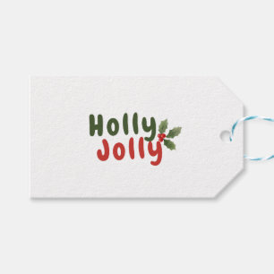 Etiqueta Para Presente Holly Jolly - Festa Festiva de Férias com Ícone Ho