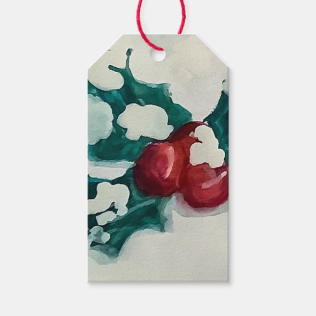 Etiqueta Para Presente Holly na neve (Frente)