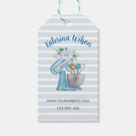 Etiqueta Para Presente Home Bakery Blue Flower Mixer Personalized