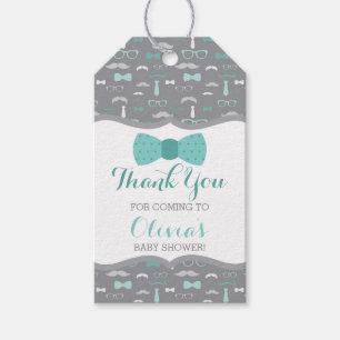 Etiqueta Para Presente Homem Pequeno Obrigado Tag, Teal, Cinza, Arco Tie
