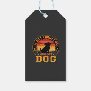 Etiqueta Para Presente Homem Simples Amante de Cachorro Pôr do Sol Retro