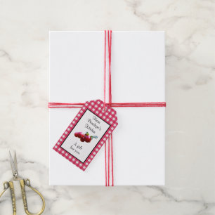 Etiqueta Para Presente Homemada com amor Cranberry Chutney Red Gingham