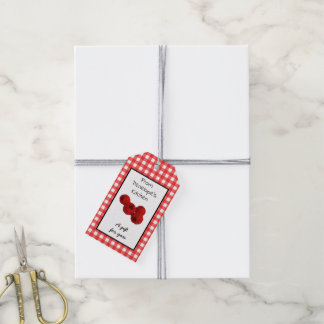 Etiqueta Para Presente Homemada com Amor Framboesa Jelly Red Gingham