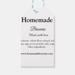 Etiqueta Para Presente Homemade brwonie feito com amor adicione texto web