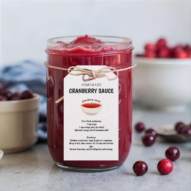 Etiqueta Para Presente Homemade Cranberry Sauce Recebe Ação de Graças (Criador carregado)