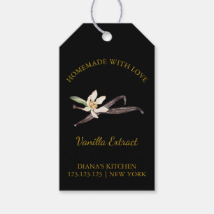 Etiqueta Para Presente Homemade simples Vanilla Extract Hang Tag l Black