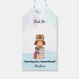 Etiqueta Para Presente "Hoot for a Good Read!" Obrigado de amante de livr