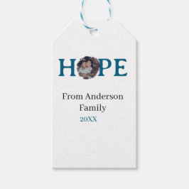 Etiqueta Para Presente Hope blue holidays bold letter kids photo name yea
