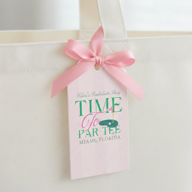 Etiqueta Para Presente Hora da Festa de Golf Solteira (Time to Par-Tee Golf Bachelorette Gift Tags
)