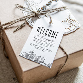 Etiqueta Para Presente Horizonte de Minneapolis | Mensagem de Boas-Vindas