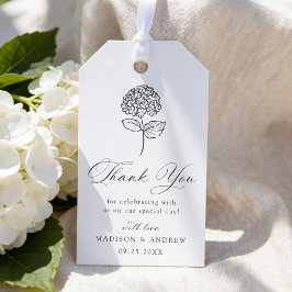 Etiqueta Para Presente Hortênsia Carvão Clássico Obrigada Casamento