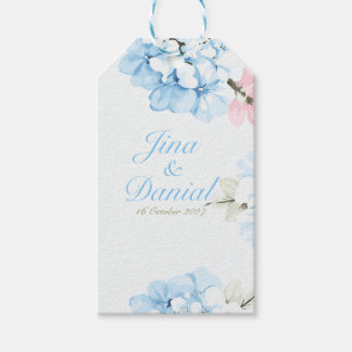 Etiqueta Para Presente Hortênsias Flor Pastel