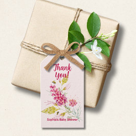 Etiqueta Para Presente Hot Pink Florals And Bumble Bee A Sweet Little Bee