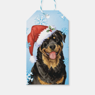 Etiqueta Para Presente Howlidays feliz Rottweiler
