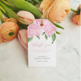 Etiqueta Para Presente Hydrangea Rosa Obrigado Ao Chuveiro Bridal Persona