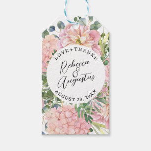 Etiqueta Para Presente Hydrangea Rosa Pink Watercolor Floral