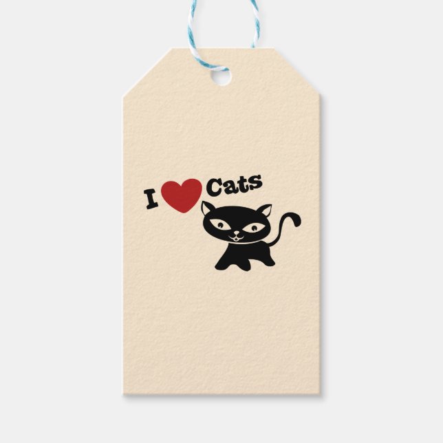 Etiqueta Para Presente I love cats (Frente)