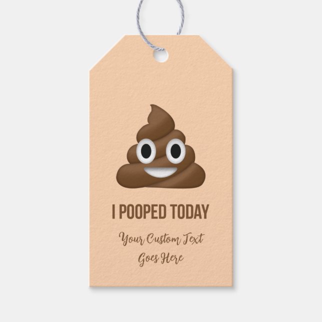 Etiqueta Para Presente I Pooped Today Smiling Poo Emoticon Custom (Frente)