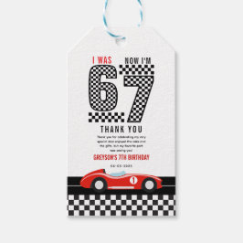 Etiqueta Para Presente I Was 6 Now I'm 7 Race Car Boy  7th Birthday Party