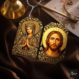 Etiqueta Para Presente Ícone Bizantino de Cristo - Jesus