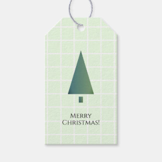 Etiqueta Para Presente Ícone legal Mínimo Verde da Árvore de Natal Branco