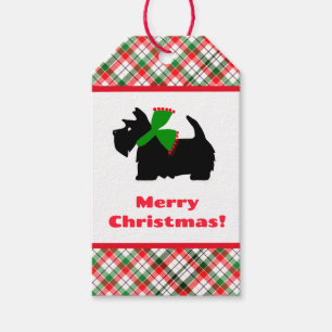 Etiqueta Para Presente Ideias de presentes de Natal Plaid Scotty Dog