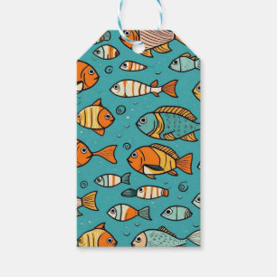 Etiqueta Para Presente Ideias de presentes de padrão de peixe