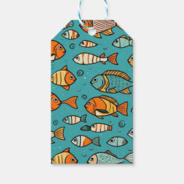 Etiqueta Para Presente Ideias de presentes de padrão de peixe