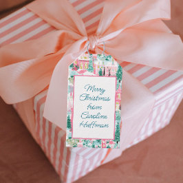 Etiqueta Para Presente Igrejas de Pão-Rosa Personalizadas Natal