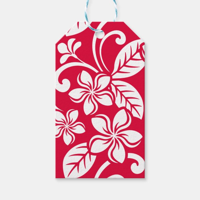 ETIQUETA PARA PRESENTE ILHA PLUMÉRIA (STRAWBERRY RED) (Frente)