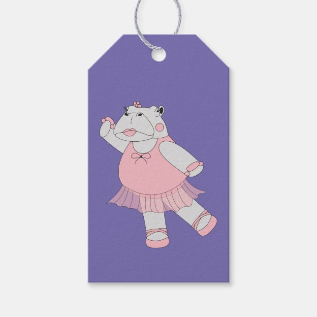 Etiqueta Para Presente illusima Bailarina Hipopótamo Roxo (Frente)