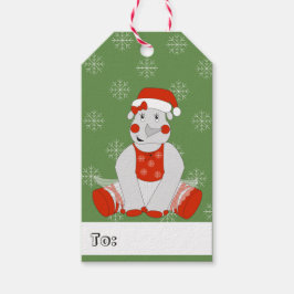 Etiqueta Para Presente ilusima Ballerina Rhino Flocos de neve de Natal