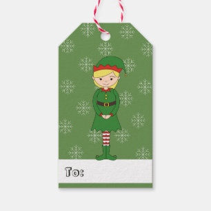 Etiqueta Para Presente Ilusima Girl Elf Flocos de Natal Verde