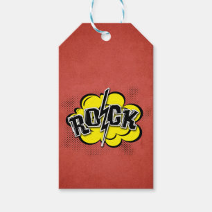 Etiqueta Para Presente Ilustração cómica da rocha do estilo