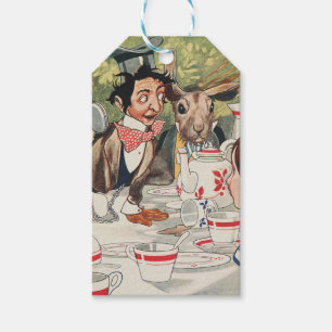 Etiqueta Para Presente Ilustração da Festa do Chá do Chapeleiro Maluco Vi