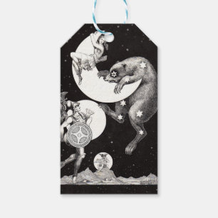 Etiqueta Para Presente Ilustração da Noite de Deus do Universo Celestial 